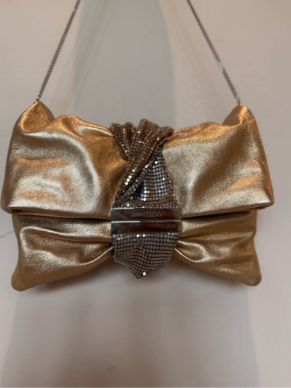Jimmy Choo Chandra Clutch metallic gold *everything must go divorce sale*